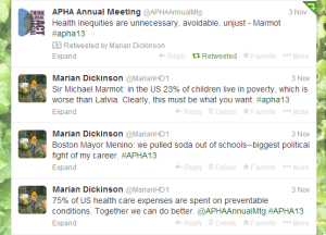 Twitter, APHA, Marmot, Menino, Boston