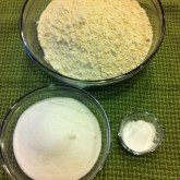 Flour, sugar, baking powder