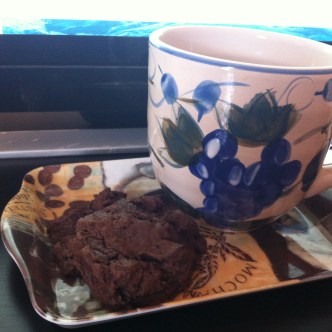 chocolate chip cookies, tea, writing motivation